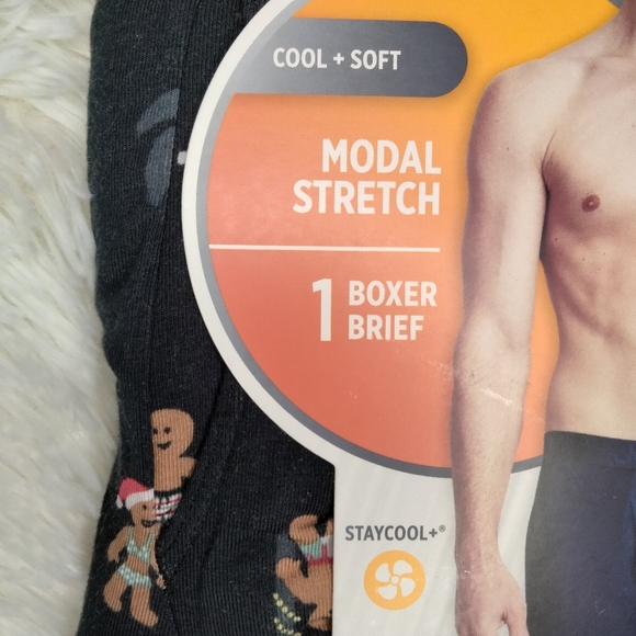 JOCKEY Modal stretch holiday tropical gingerbread man soft boxer brief. - Picture 4 of 4